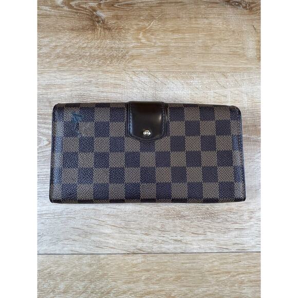 Authenticated Louis Vuitton Damier Ebene Sistina Long Wallet As Is - Picture 8 of 16